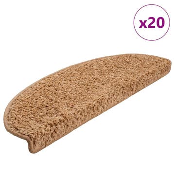 vidaXL Trapmatten 20 st 65x21x4 cm beige halfrond groot, Doe-het-zelf en Bouw, Verzenden, Nieuw