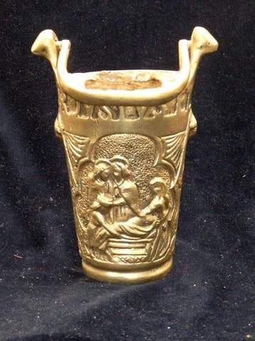 Wijwatervat - 1930-1940 - Brons Antiek Wijwatervat, Antiek en Kunst
