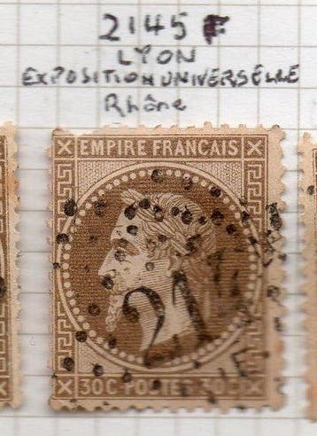 France 1867 - Napoléon III Lauréat 30c brun - valeur, Postzegels en Munten, Gestempeld