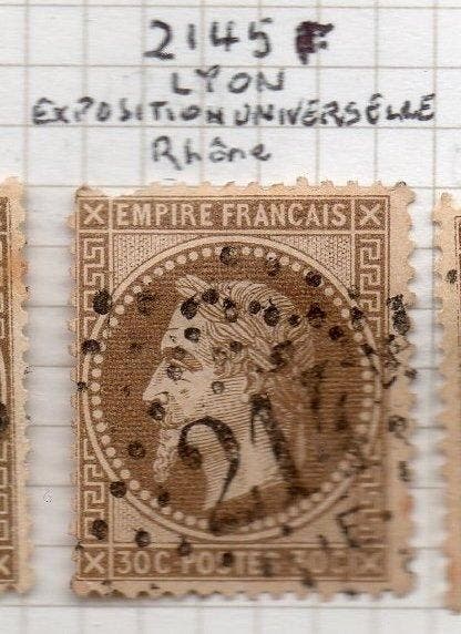 France 1867 - Napoléon III Lauréat 30c brun - valeur, Timbres & Monnaies, Timbres | Europe | France