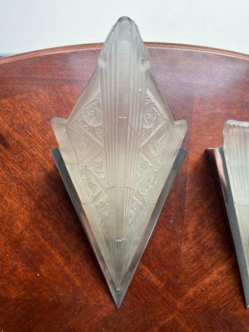 Applique murale (2) - verre pressé - Art Deco Sarsaparilla