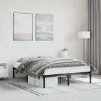 vidaXL Bedframe metaal zwart 135x190 cm, Verzenden