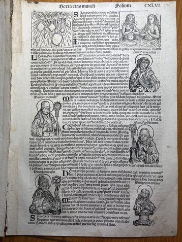 Hartmann Schedel / Verlag Koberger Nürnberg - 2 Blätter