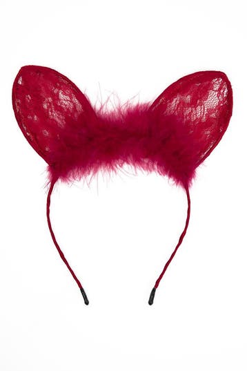 KIMU® Haarband Bunny Muis Kant Bordeauxrood Dons Konijnoortj, Kleding | Dames, Ophalen of Verzenden, Nieuw