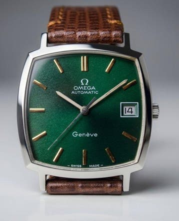 Omega - Vintage Genève Automatic - Green Sunburst Dial - TV, Nieuw