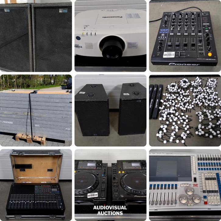 Licht, Geluid en Rigging veiling sluit op Ma 25/05 vanaf 19u, Musique & Instruments, DJ sets & Platines, Enlèvement