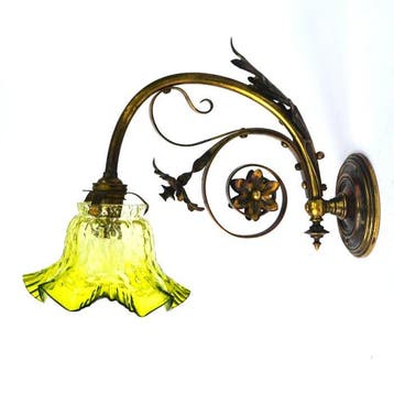 Wandlamp - Messing, Glas