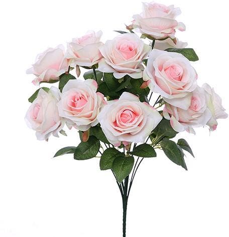 Zijden rozen cream pink peach open roos grote bloem boeket, Maison & Meubles, Accessoires pour la Maison | Plantes & Fleurs artificielles