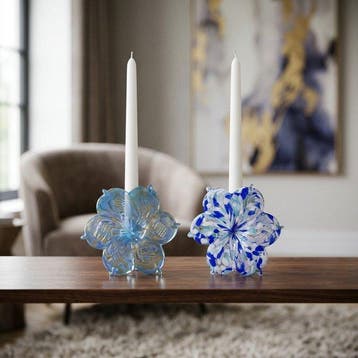 Tafelmiddenstuk (2) - Glas - Bloemen in Kunstglas, Antiek en Kunst