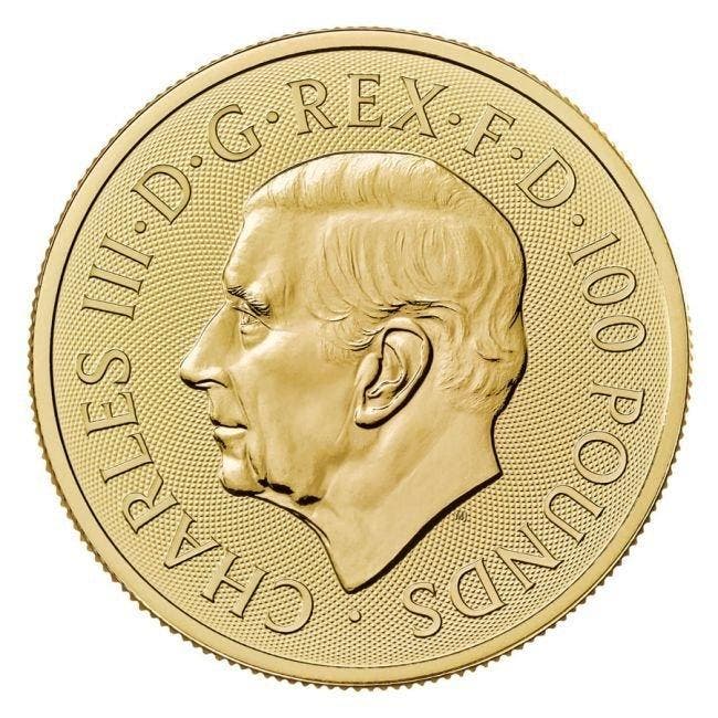 Verenigd Koninkrijk. 100 Pounds 2025 1 oz £100 GBP Great, Postzegels en Munten, Edelmetalen en Baren