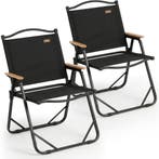 NIVADA Campingstoel 2pcs Zwart - Opvouwbaar - 120kg, Verzenden