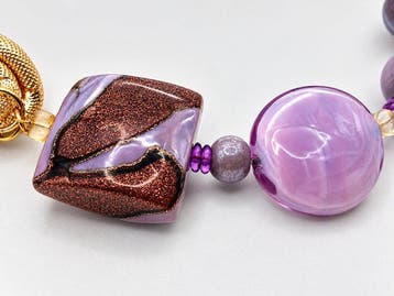 Acier, Verre de Murano - Collier - Verre de Murano, Antiquités & Art