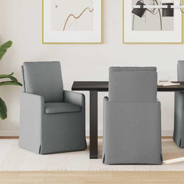 vidaXL Eetstoelen 2 st Stof Lichtgrijs 57 x 67 x 98 cm, Verzenden