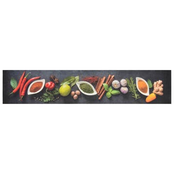 vidaXL Keukenmat wasbaar kruidenprint 60x300 cm fluweel, Verzenden, Nieuw