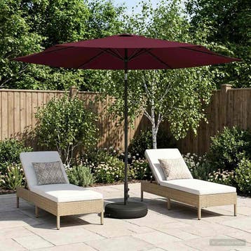 vidaXL Tuinparasol met voet 300 x 300 cm Polyester, Verzenden, Nieuw