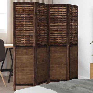 vidaXL Kamerscherm met 4 panelen massief paulowniahout, Verzenden