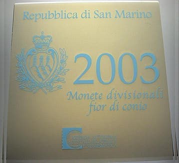 8,88 Euro,munten set 1 Cent-2 Euro 2003 San Marino Republik, Verzenden, België