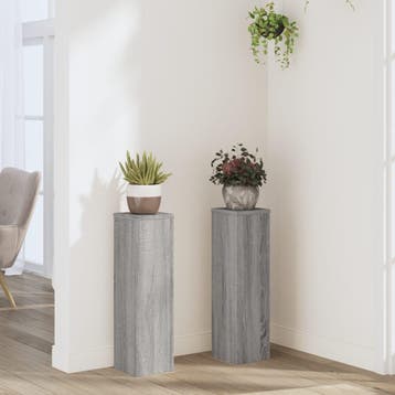 vidaXL Plantenstand 2 st Grijs Sonoma 17 x 17 x 60 cm, Verzenden