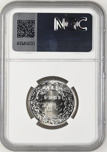 Zwitserland. 2 Francs 1964 - NGC MS66