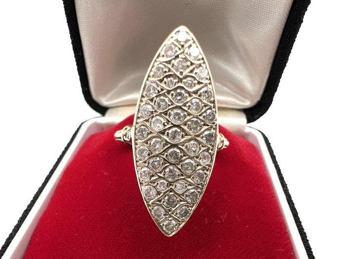 Ring - 18 karaat Witgoud, Geel goud - 0.75ct. tw. Diamant, Bijoux, Sacs & Beauté, Bagues