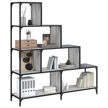 vidaXL Boekenkast 4-laags 139x33,5x149 cm bewerkt hout grijs, Verzenden