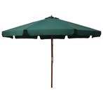 vidaXL Parasol met houten paal 330 cm groen, Verzenden