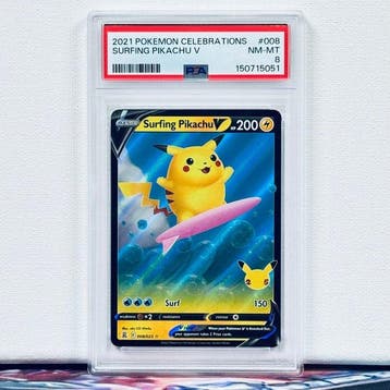 Pokémon Graded card - SURFING PIKACHU 008 - Pokémon - PSA 8