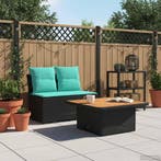 vidaXL 2 Stuk Tuin middelste sofa met opklaptafel poly, Verzenden, Nieuw