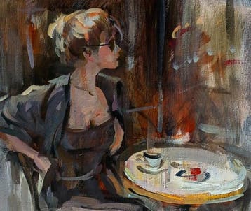 Vincent Igor Ilinskiy (XX-XXI) - Evening Café – Woman in