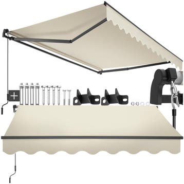Zonnescherm Ornella met wandhouder - 250 x 200 cm, beige, Verzenden, Nieuw