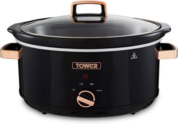Slowcooker 6,5L Zwart/Rose | Retour deal | Knaller!, Elektronische apparatuur, Verzenden, Vaatwasmachinebestendig, Zo goed als nieuw