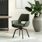 Leren draaibare eetkamerstoel Zippy - Hermes Verde, Huis en Inrichting, Stoelen, Overige kleuren, Bohemian, Eigentijds, Industrieel, Modern, Scandinavisch