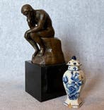 Naar Auguste Rodin - Statue, “De denker” 20 cm - 20 cm -, Antiek en Kunst