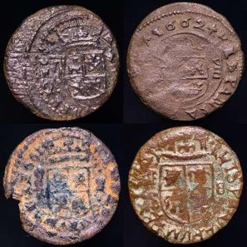 Spanje. Felipe IV. 8 Maravedís Acuñadas entre los años