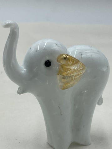Beeldje - Campanella Livio elefante in murrine Arlecchino