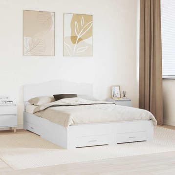 vidaXL Bedframe met lade met hoofdeinde Wit 160 x 200 cm, Verzenden, Nieuw