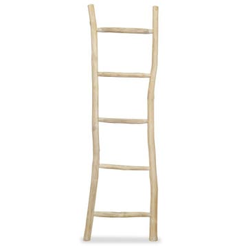 vidaXL Handdoekenladder met 5 sporten 45x150 cm teakhout, Maison & Meubles, Salle de bain | Linge de bain & Accessoires, Verzenden