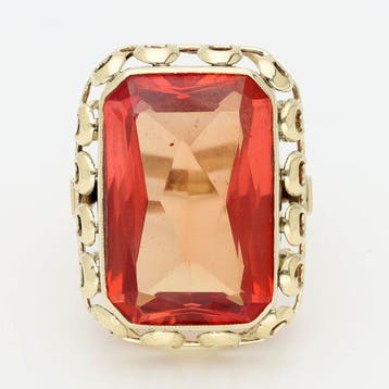 Ring - 14 karaat Geel goud Saffier, Nieuw