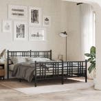 vidaXL Bedframe met hoofd- en voeteneinde metaal zwart, Verzenden