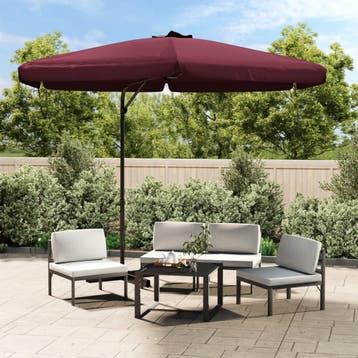 vidaXL Parasol met stalen paal 300 cm bordeauxrood, Verzenden, Nieuw