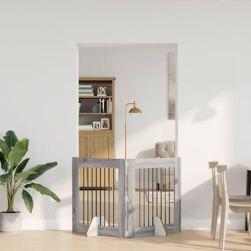 vidaXL Opvouwbaar hondenhekje met standaards 2 st Grijs, Animaux & Accessoires, Verzenden