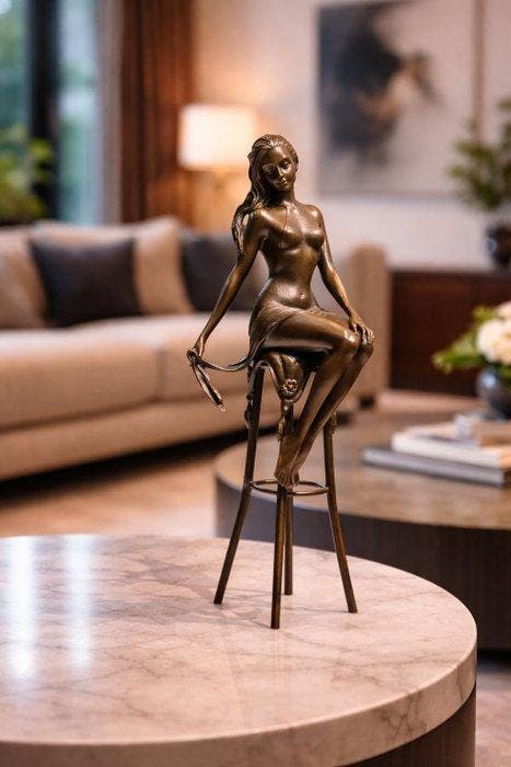 Sculpture, Bronzen Beeld – Elegantie in Tijdloze Vorm - 30, Antiek en Kunst, Kunst | Designobjecten