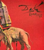 Salvador Dalí (after) - “Les Elephants, 1948”. Gesigneerd en, Antiek en Kunst