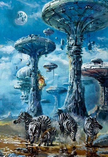 Alexander Khodko (1968) - Zebras Beneath the Floating