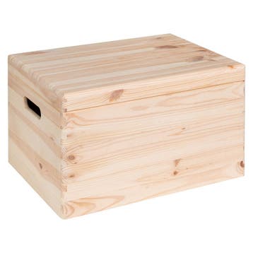 Houten kist met klepdeksel, 40cm breed, inhoud 27,6L, Huis en Inrichting, Woonaccessoires | Kisten, Minder dan 50 cm, Verzenden