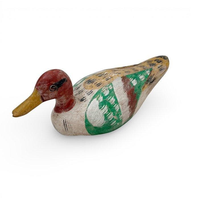 Lokeend - Antieke lokeend - Hout, Antiek en Kunst, Curiosa en Brocante