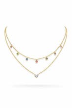 Ketting met hanger - 14 karaat Geel goud - 1.23ct. tw.