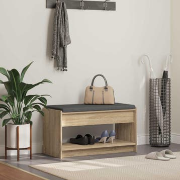 vidaXL Hallenbank Sonoma Eik 83 x 38 x 45 cm Geengineerd, Verzenden, Nieuw