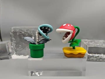 Figurine - Super Mario: Normal Piranha Plant + Skull Piranha
