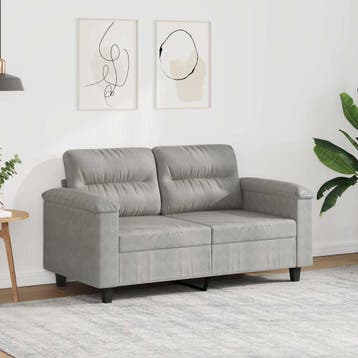 vidaXL Tweezitsbank / zetel 120 cm microvezelstof lichtgrijs, Verzenden